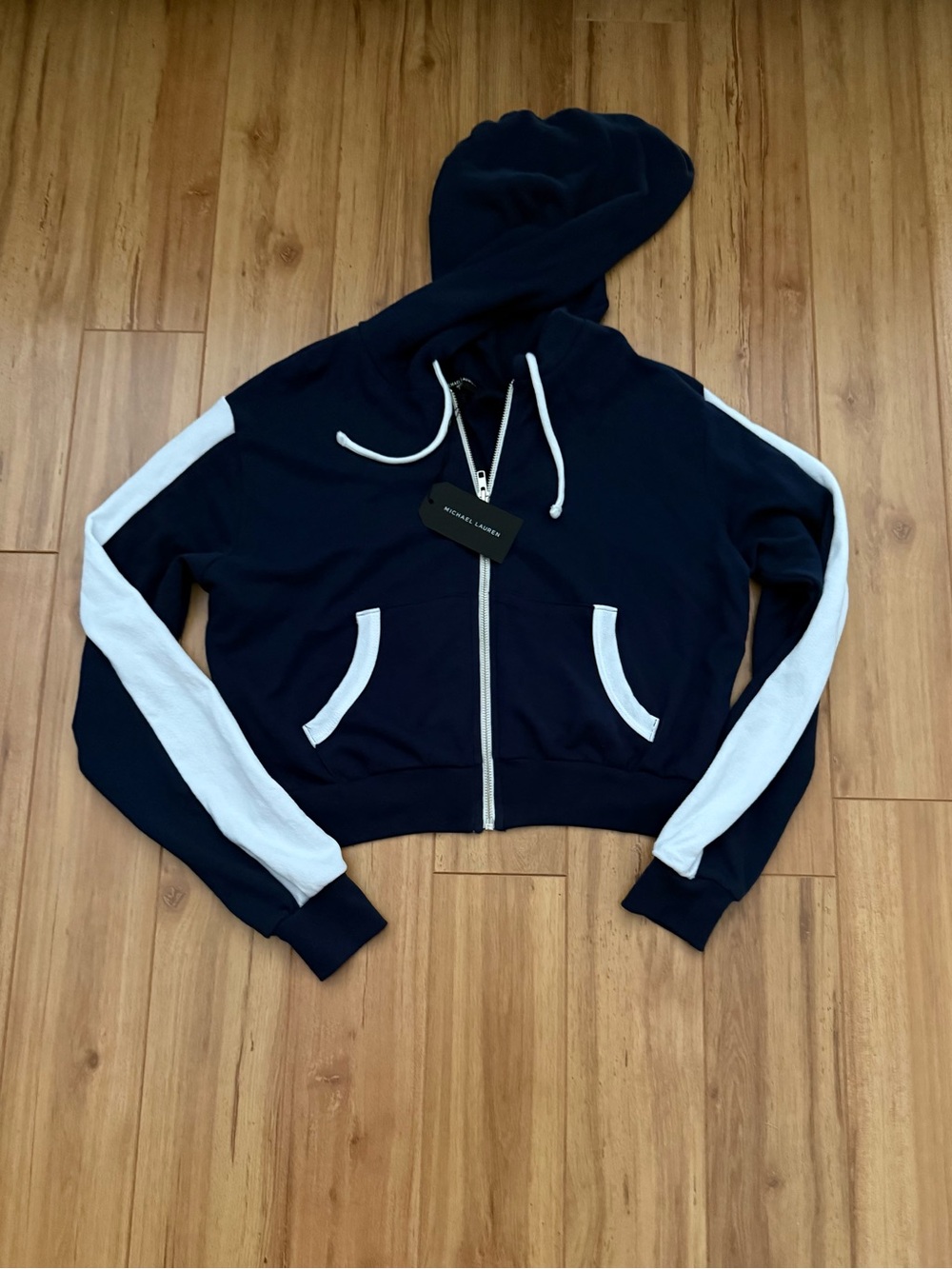 NEW Michael Lauren Nix Astral Hoodie in Navy White